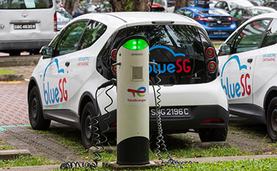 TotalEnergies EV charging station for BlueSG, Singapore's largest fleet operator