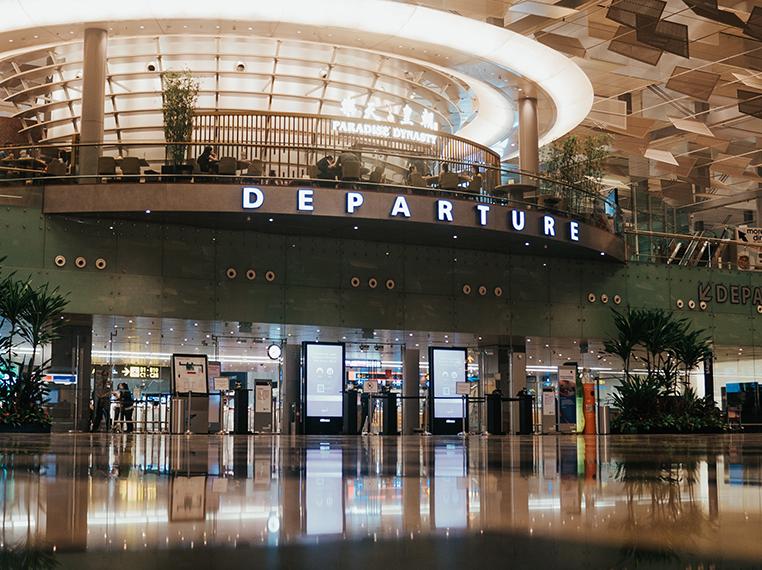 Singapore Changi Airport departure gate