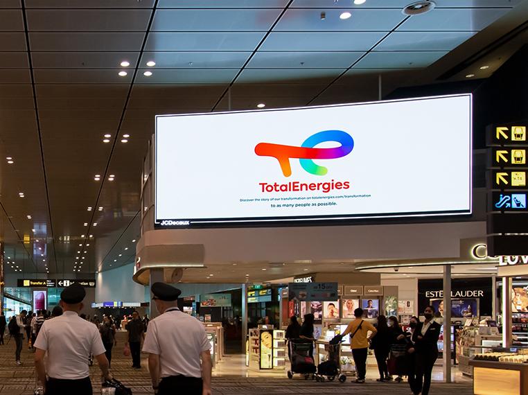 TotalEnergies advertising campaign on Changi Airport digital network